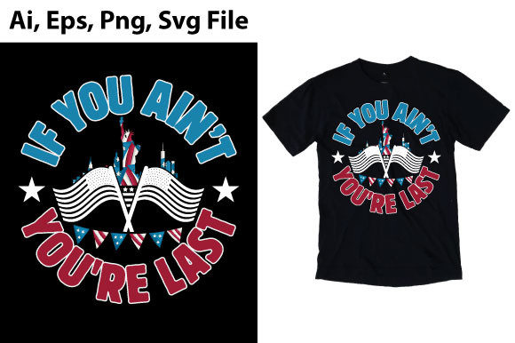 American T-Shirt Design Template 5: Graphics & Print Templates