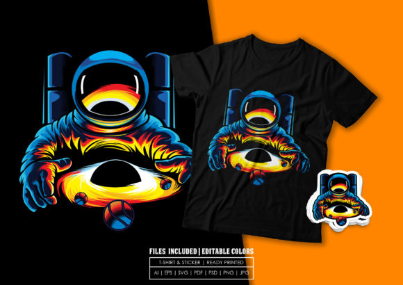 Astronaut Black Hole: Graphics & Print Templates