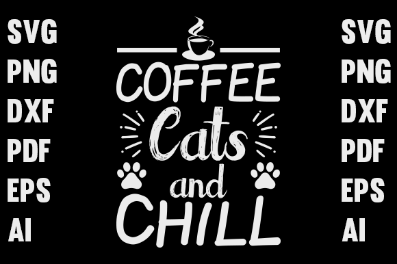 Coffee and Cats T-Shirt Design