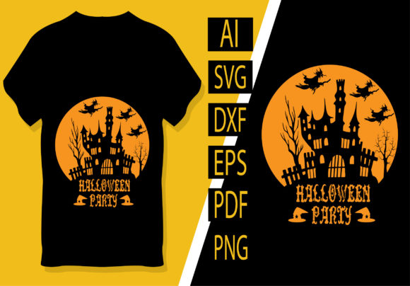 Creative Halloween Party T Shirt Design: Graphics & Print Templates