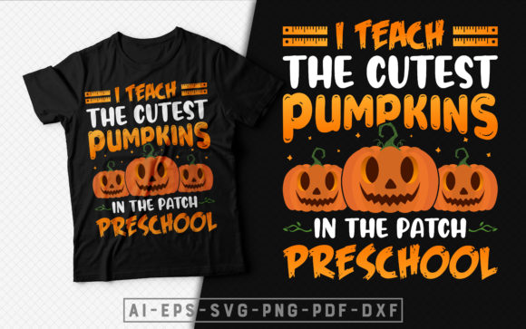 Cutest Pumpkins Preschool Tshirt Design: Graphics & Print Templates