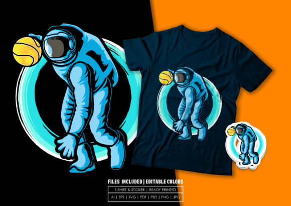 T-shirt Design - Astronaut Dribble