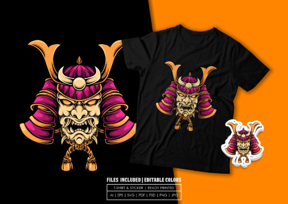 T-shirt Design - Demon Mask: Graphics & Print Templates