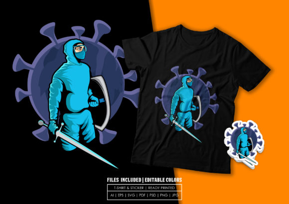 T-shirt Design - Health Knight: Graphics & Print Templates