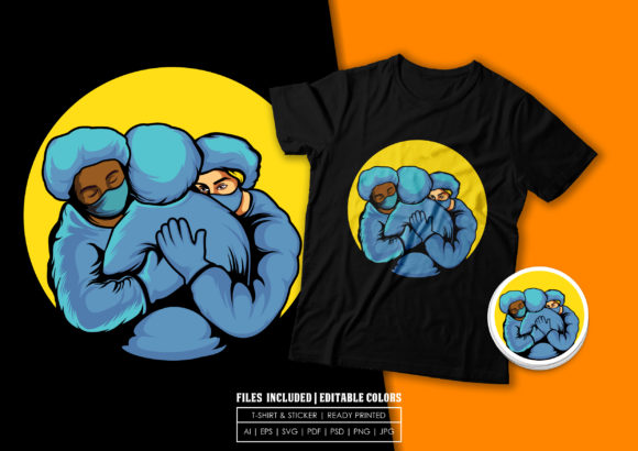 T-shirt Design - Nurse’s Spirit Hug: Graphics & Print Templates